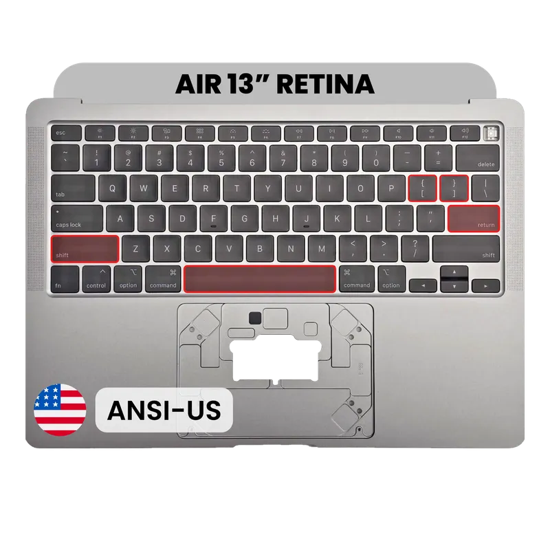 Top case s klávesnicí (americké rozložení ANSI) pro MacBook Air 13" A2179 (2020) (vesmírně šedá)