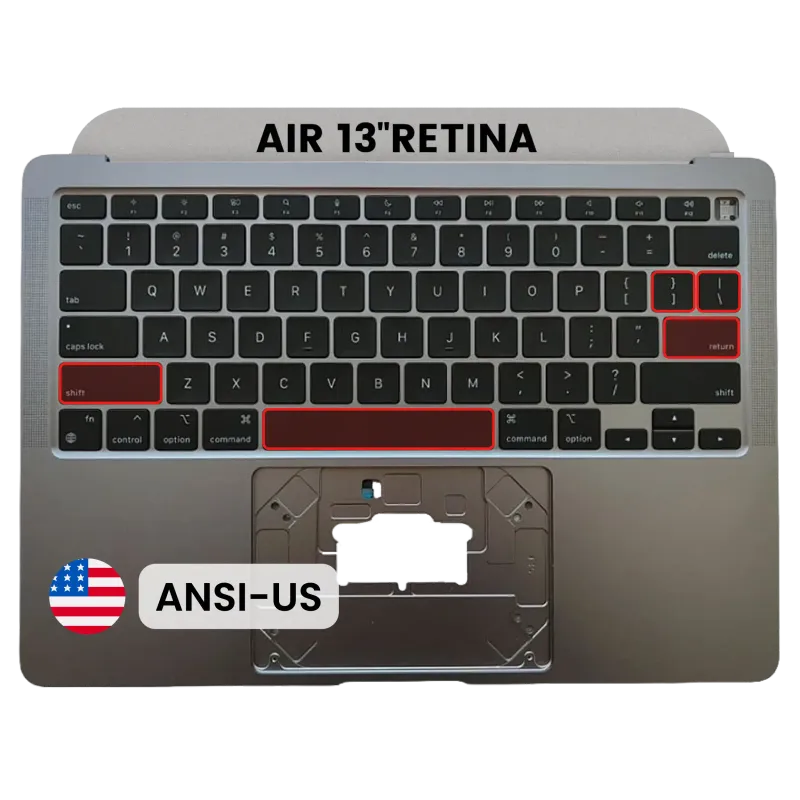 Top case s klávesnicí (americké rozložení ANSI) pro MacBook Air 13" A2337 (2020) (originál, nový) (vesmírně šedá)