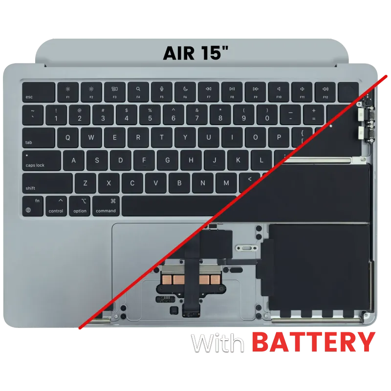 Top case s baterií a klávesnicí (americké rozložení ANSI) pro MacBook Air 13" A2681 (originál z vyřazeného zařízení, stav A) (vesmírně šedá)
