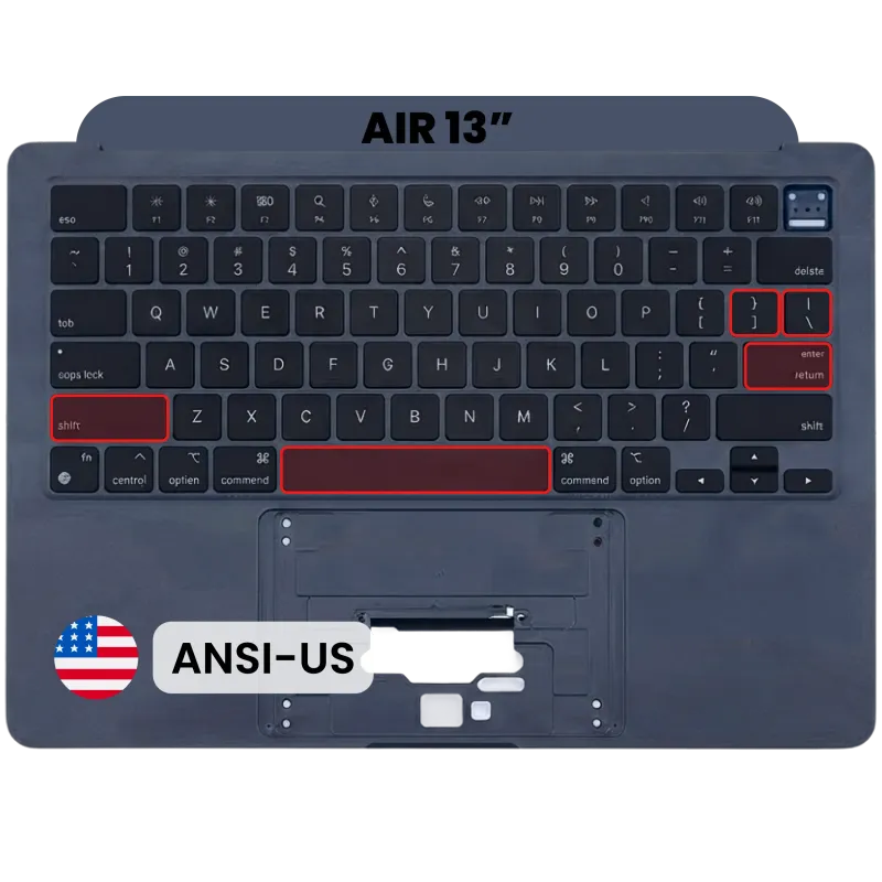 Top case s baterií a klávesnicí (americké rozložení ANSI) pro MacBook Air 13" A2681 (2022) (originál z vyřazeného zařízení, stav A) (temně inkoustová)