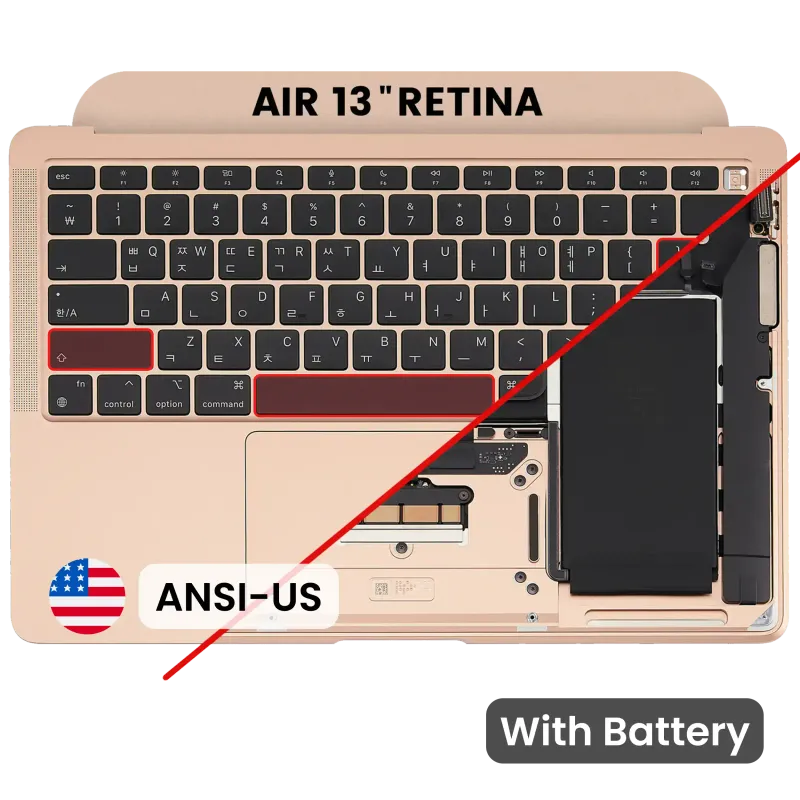 Top case s baterií a klávesnicí (americké rozložení ANSI) pro MacBook Air 13" A2337 (2020) (zlatá)