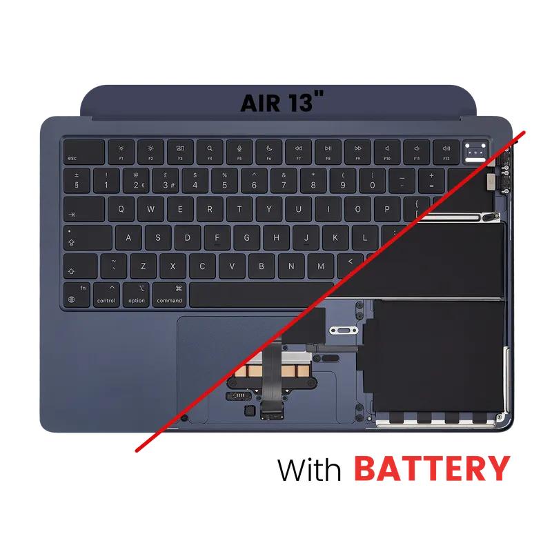 Top case s baterií a klávesnicí (britské rozložení ISO) pro MacBook Air 13" A2681 (2022) (temně inkoustová)