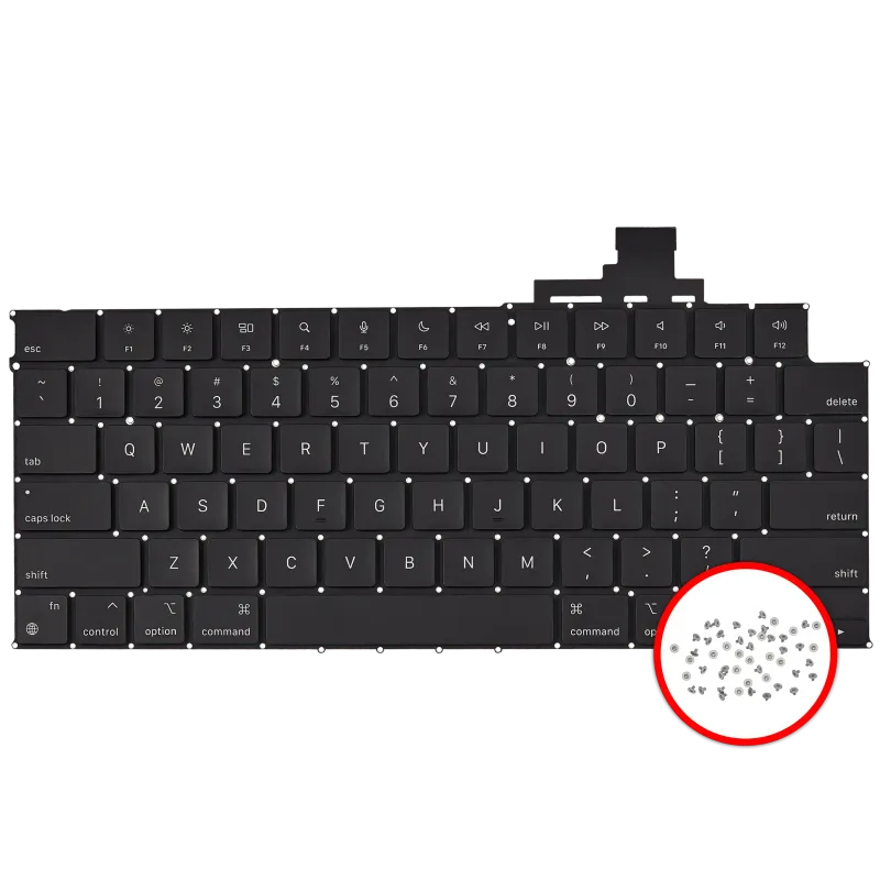 Klávesnice s podsvícením a šroubky pro MacBook Air 13" (A2681 / Mid 2022) (US anglická)