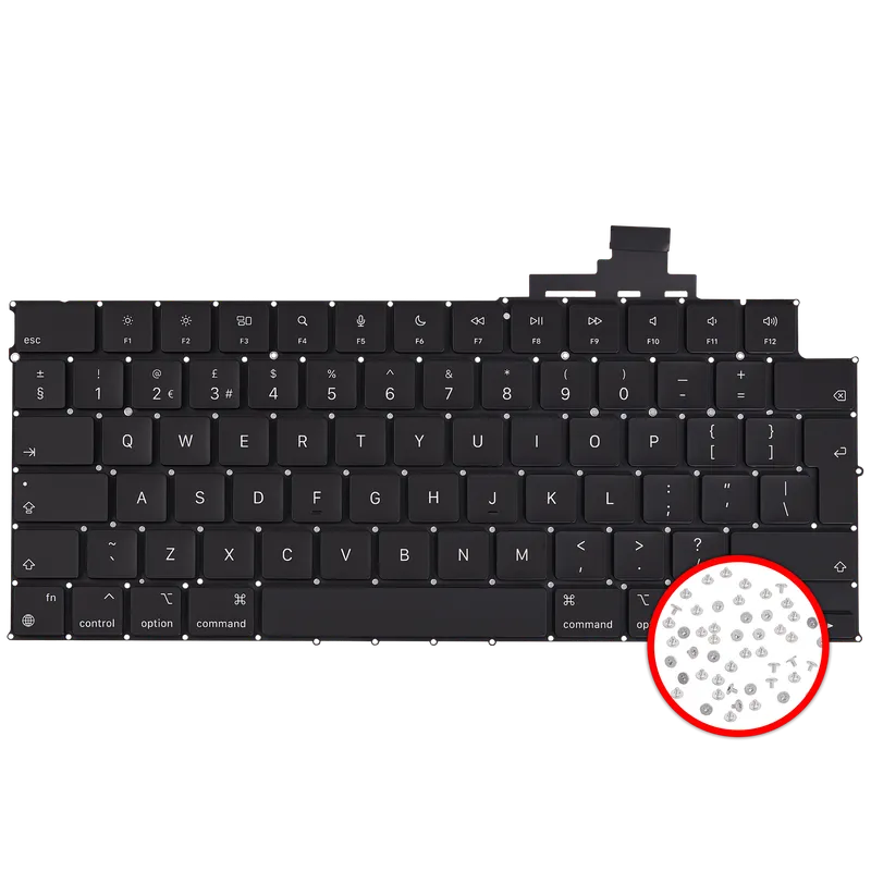 Klávesnice s podsvícením a šroubky pro MacBook Air 13" (A2681 / Mid 2022) (UK anglická)