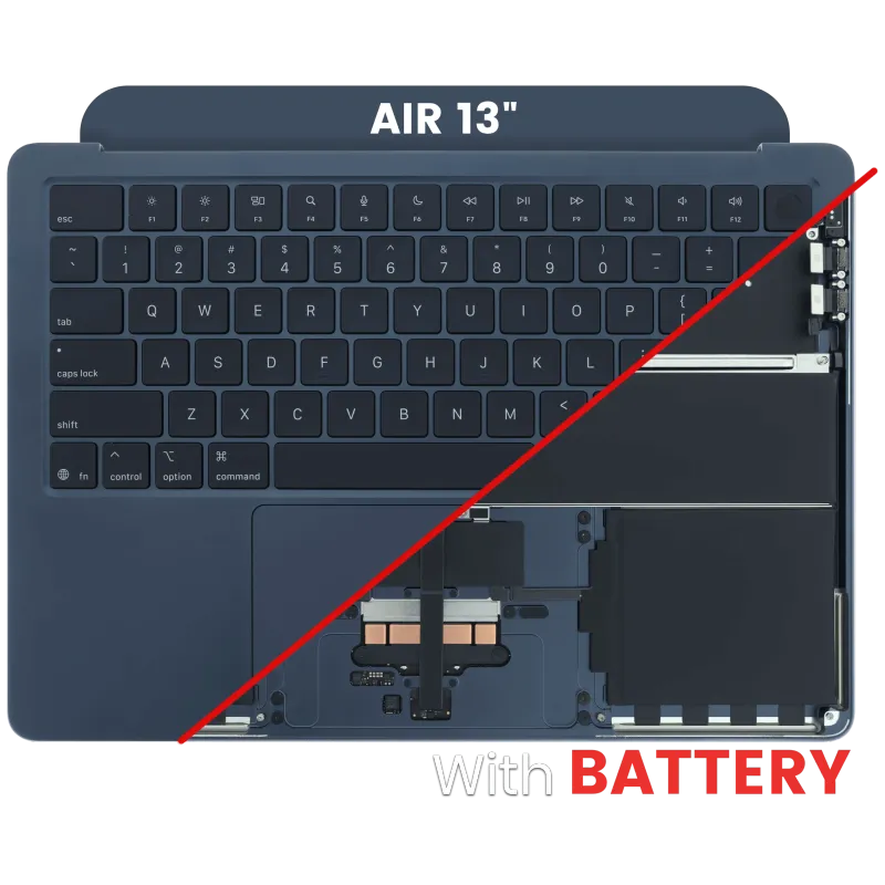 Top case s baterií a klávesnicí (americké rozložení ANSI) pro MacBook Air 13" A3240 (2025) (originál z vyřazeného zařízení, stav A) (temně inkoustová)