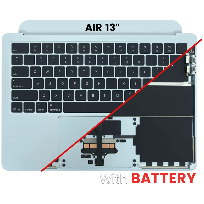 Top case s baterií a klávesnicí (americké rozložení ANSI) pro MacBook Air 13" A3240 (2025) (originál z vyřazeného zařízení, stav A) (nebesky modrá)