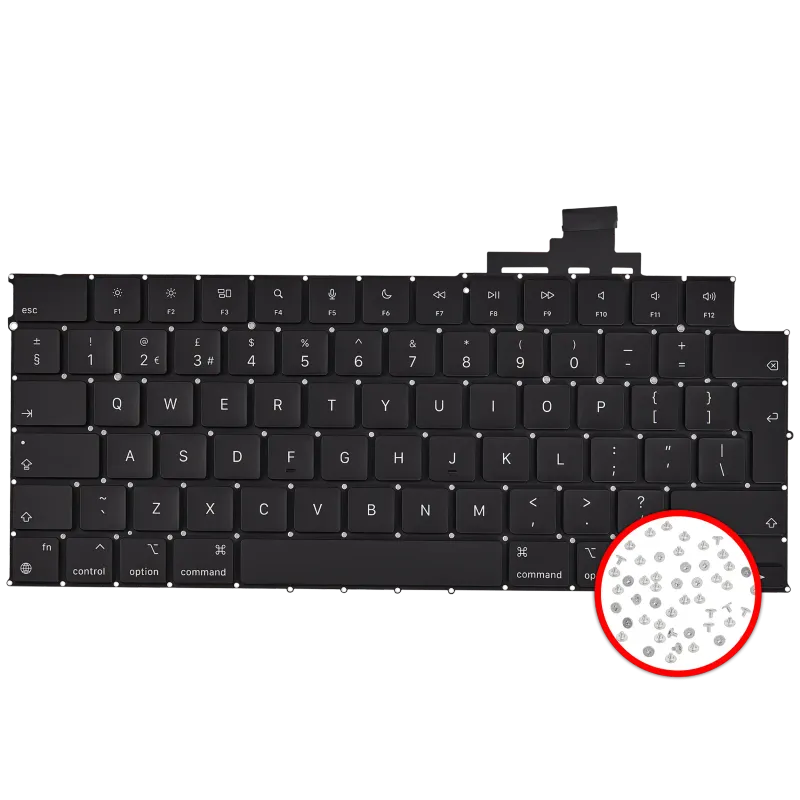 Klávesnice s podsvícením a šroubky pro MacBook Air 13" (A3113 / Mid 2024) (UK anglická)