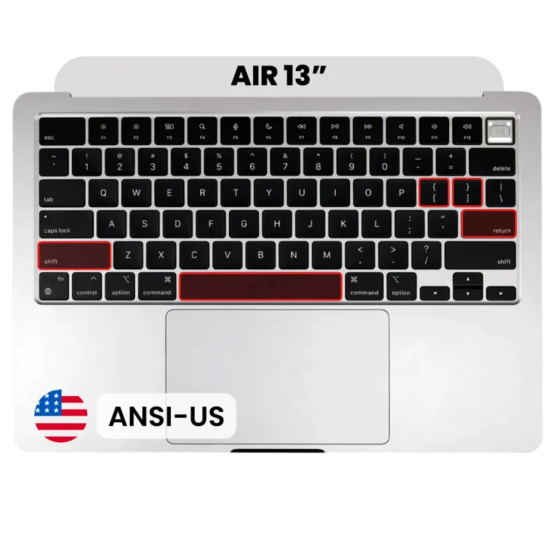 Top case s klávesnicí (americké rozložení ANSI) pro MacBook Air 13" A3240 (2025) (originál, nový) (stříbrná)