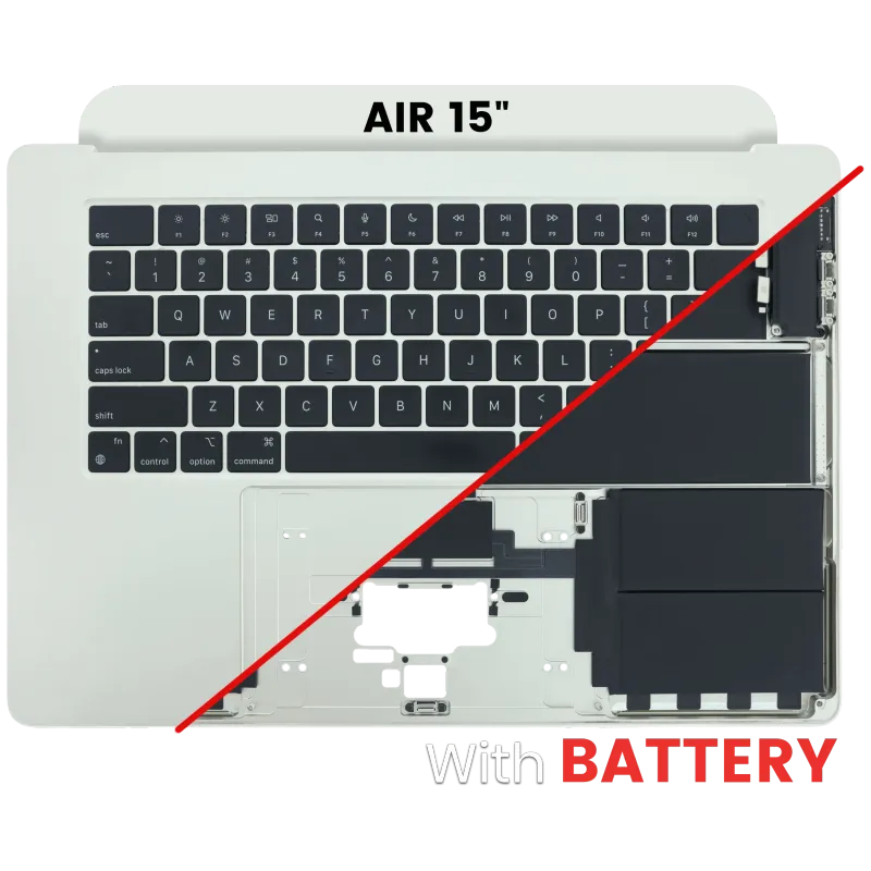 Top case s klávesnicí (americké rozložení ANSI) pro MacBook Air 15" A2941 (2023) (originál z vyřazeného zařízení, stav A) (hvězdně bílá)