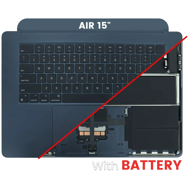 Top case s baterií a klávesnicí (americké rozložení ANSI) pro MacBook Air 15" A2941 (2023) (originál z vyřazeného zařízení, stav A) (temně inkoustová)