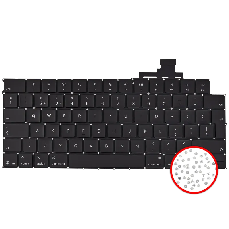 Klávesnice s podsvícením a šroubky pro MacBook Air 15" (A3241 / Early 2025) (UK anglická)