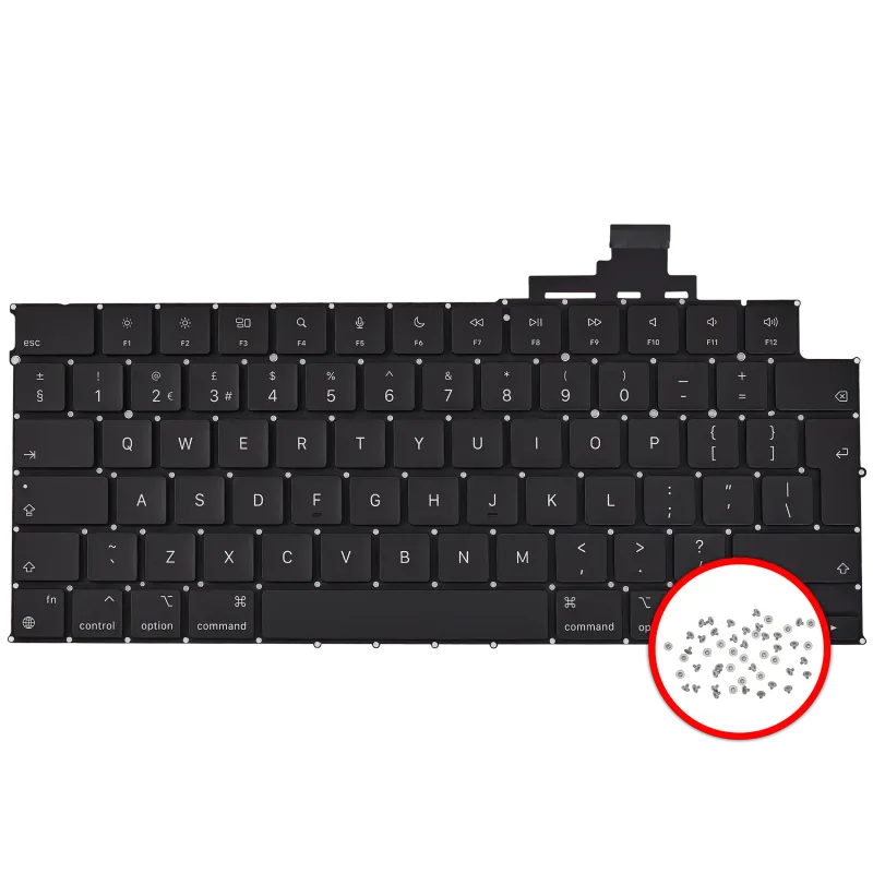 Klávesnice s podsvícením a šroubky pro MacBook Air 15" (A3114 / Mid 2024) (UK anglická)