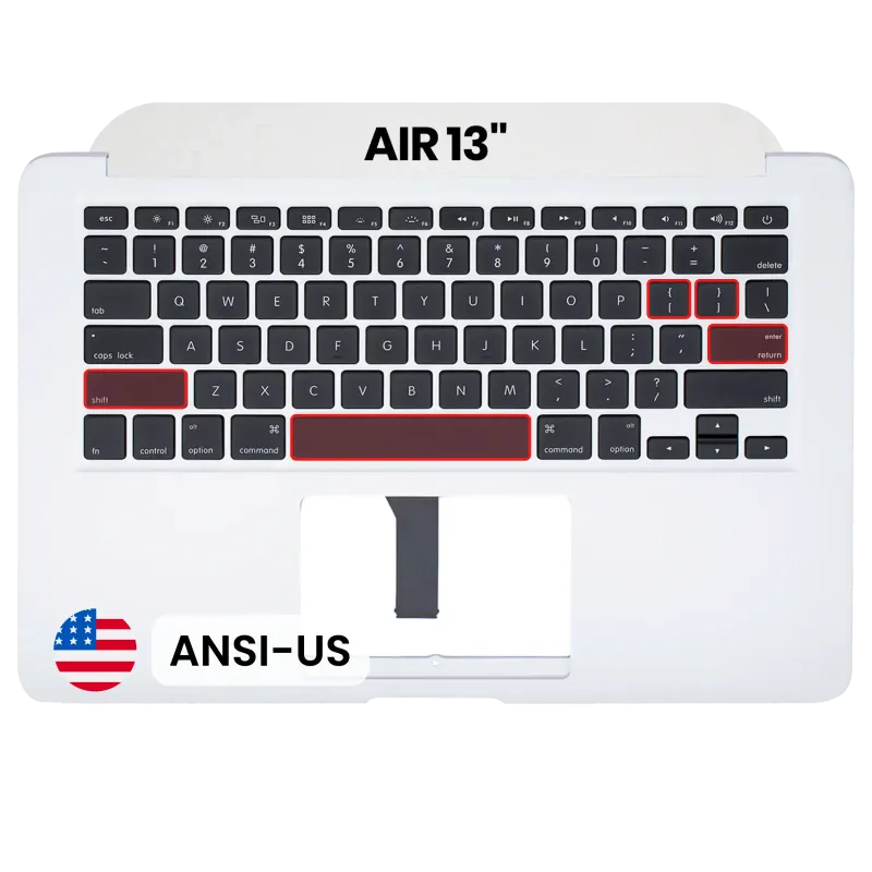 Top case s klávesnicí (americké rozložení ANSI) pro MacBook Air 13" A1466 (2012) (originál z vyřazeného zařízení, stav B/C)