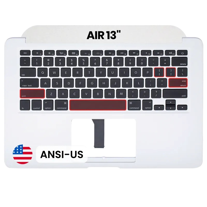 Top case s klávesnicí (americké rozložení ANSI) pro MacBook Air 13" A1466 (2012) (originál z vyřazeného zařízení, stav A)