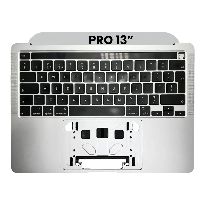 Top case s klávesnicí (britské rozložení ISO) pro MacBook Pro 13" A2251 (2020) (stříbrná)