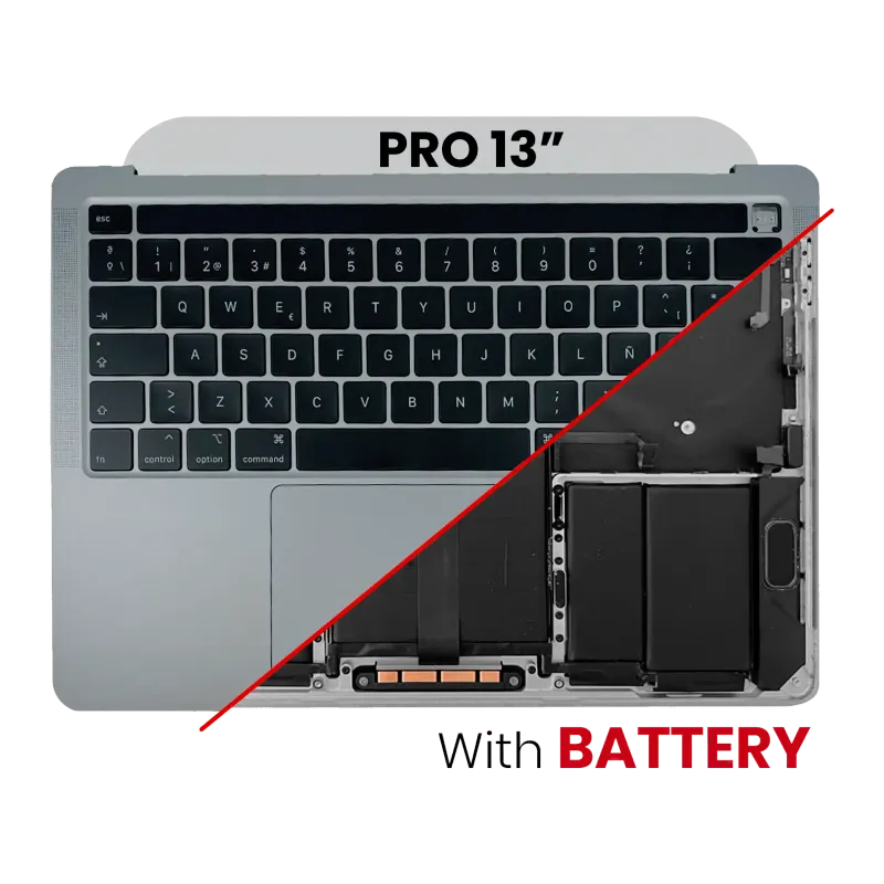 Top case s baterií a klávesnicí (britské rozložení ISO) pro MacBook Pro 13" A2251 (2020) (vesmírně šedá)