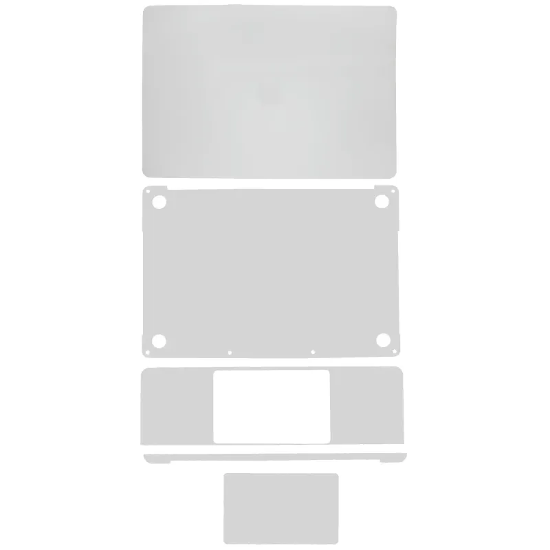 4v1 (Top, Bottom, Keyboard, Trackpad) Skin pro MacBook Pro 13" A2251 (2020) (stříbrná)
