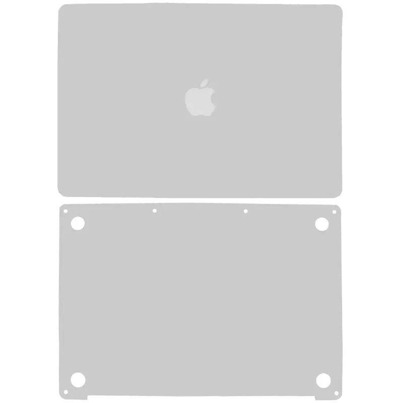 2v1 (Top, Bottom) Skin pro MacBook Pro 13" A2289 (2020) / A2338 (2020-2023) (stříbrná)