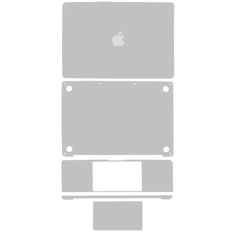 4v1 (Top, Bottom, Keyboard, Trackpad) Skin pro MacBook Pro 13" A2289 (2020) (stříbrná)