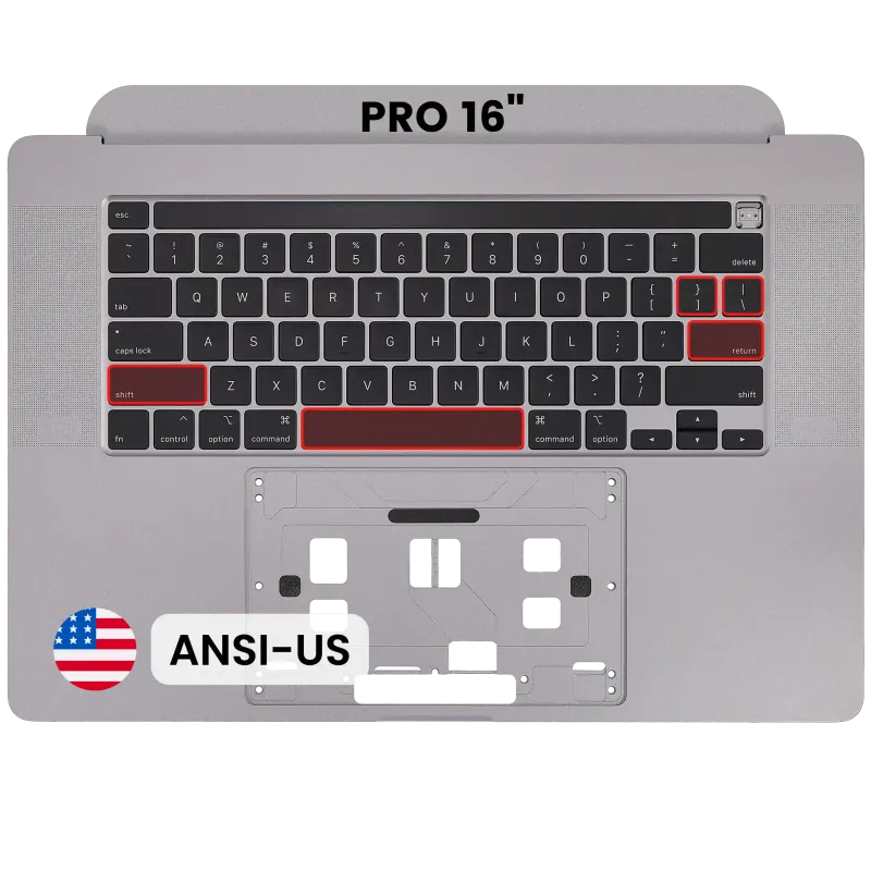 Top case s klávesnicí (americké rozložení ANSI) pro MacBook Pro 16" A2141 (2019) (originál, nový) (vesmírně šedá)