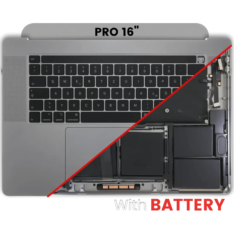 Top case s baterií a klávesnicí (německé rozložení ISO) pro MacBook Pro 16" A2141 (2019)