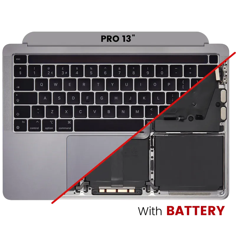 Top case s baterií a klávesnicí (americké rozložení ANSI) pro MacBook Pro 13" A2338 (2020) (M1) (vesmírně šedá)