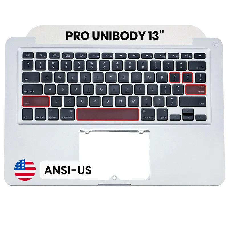 Top case s klávesnicí (americké rozložení ANSI) pro MacBook 13" A1278 (2009-2010) (originál z vyřazeného zařízení, stav A)