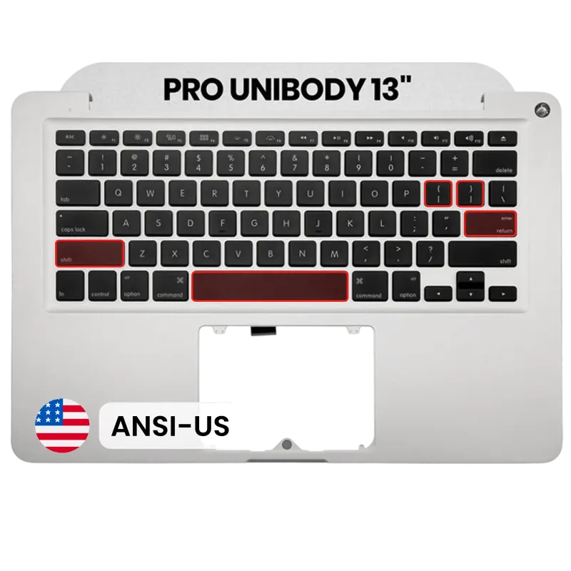 Top case s klávesnicí (americké rozložení ANSI) pro MacBook Pro 13" A1278 (2011) (originál z vyřazeného zařízení, stav A)