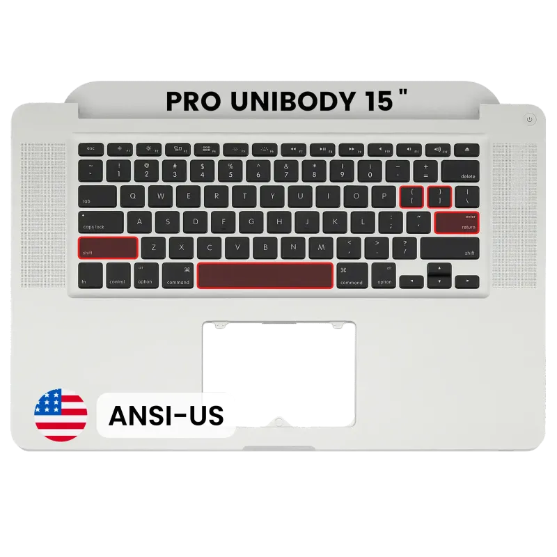 Top case s klávesnicí (americké rozložení ANSI) pro MacBook Pro 15" A1286 (2010-2012) (originál, nový)