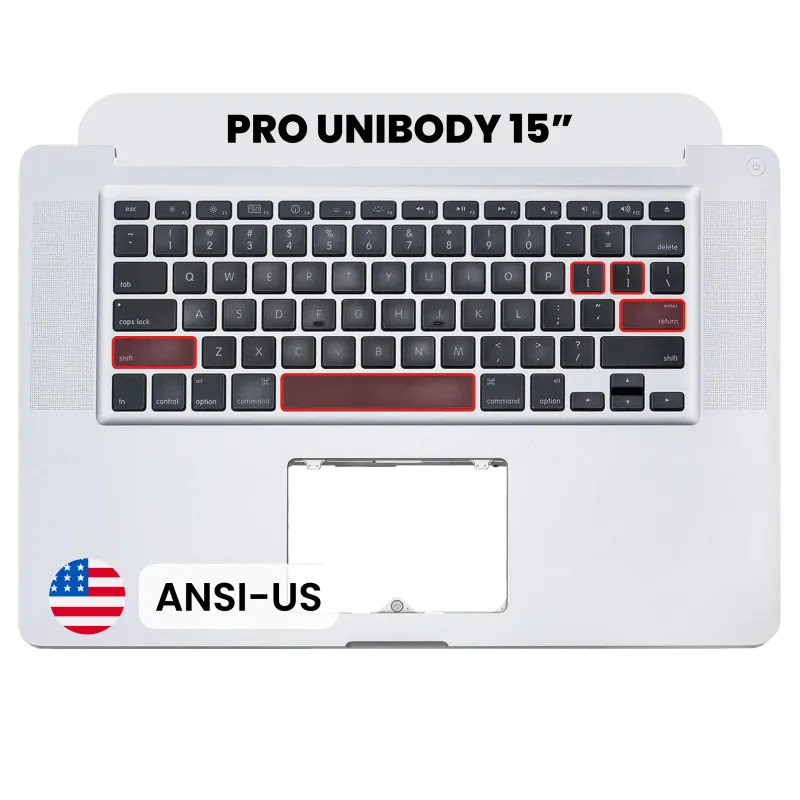 Top case s klávesnicí (americké rozložení ANSI) pro MacBook Pro 15" A1286 (2009)