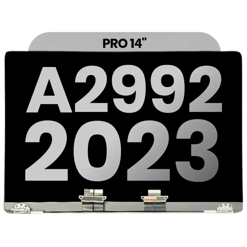 Kompletní LCD displej pro MacBook Pro 14" A2992 (2023) (předinstalovaný kabel senzoru úhlu víka) (originál z vyřazeného zařízení, stav A) (vesmírně černá)