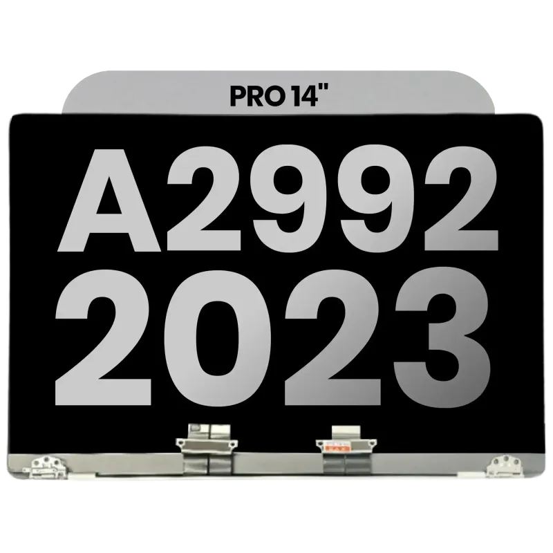 Kompletní LCD displej pro MacBook Pro 14" A2992 (2023) (předinstalovaný kabel senzoru úhlu víka) (originál z vyřazeného zařízení, stav B) (vesmírně černá)