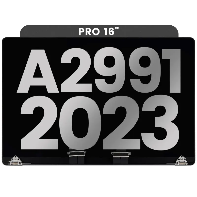 Kompletní LCD displej pro MacBook Pro 16" A2991 (2023) (předinstalovaný kabel senzoru úhlu víka) (originál z vyřazeného zařízení, stav B) (vesmírně černá)