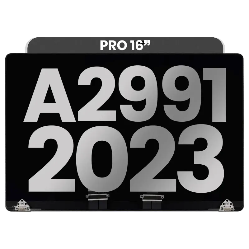 Kompletní LCD displej pro MacBook Pro 16" A2991 (2023) (předinstalovaný kabel senzoru úhlu víka) (originál z vyřazeného zařízení, stav A) (vesmírně černá)