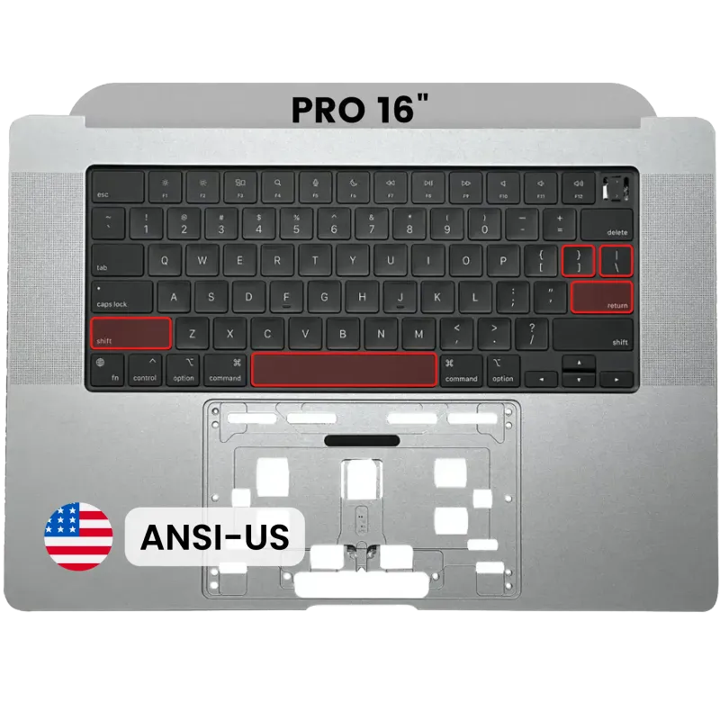 Top case s klávesnicí (americké rozložení ANSI) pro MacBook Pro 16" A2991 (2023) (vesmírně šedá)