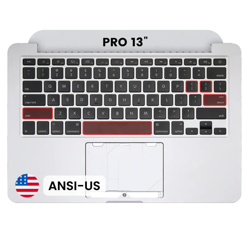 Top case s klávesnicí (americké rozložení ANSI) pro MacBook Pro 13" A1425 (2012-2013) (originál z vyřazeného zařízení, stav A)