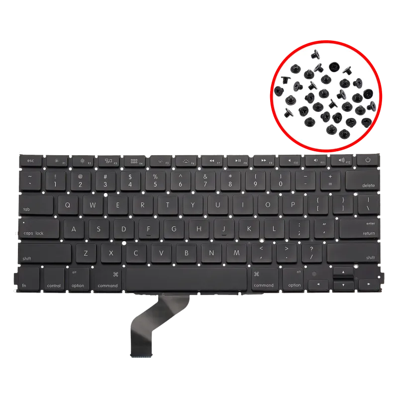Klávesnice s podsvícením a šroubky (US anglická) pro MacBook Pro 13" A1425 (2012-2013)