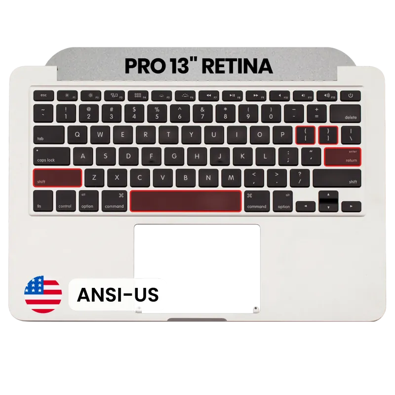 Top case s klávesnicí (americké rozložení ANSI) pro MacBook Pro 13" A1502 (2015) (originál z vyřazeného zařízení, stav A)