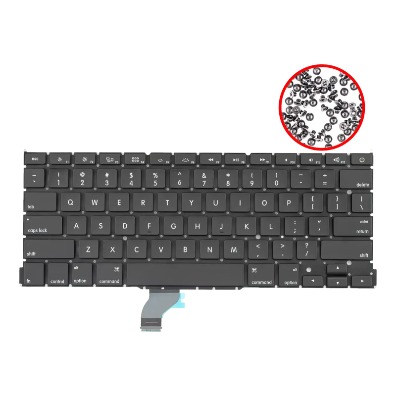 Klávesnice s podsvícením a šroubky (US anglická) pro MacBook Pro 13" A1502 (2013-2015)