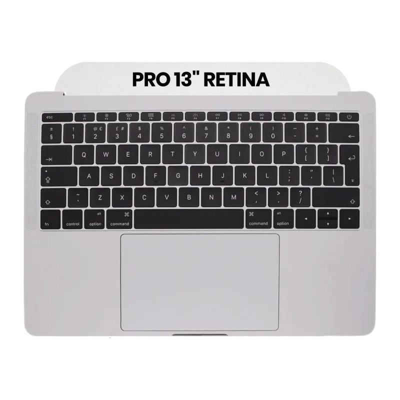 Top case s klávesnice (iso uk) a trackpadem pro MacBook Pro 13" A1708 (2016-2017) (originál z vyřazeného zařízení, stav A) (stříbrná)
