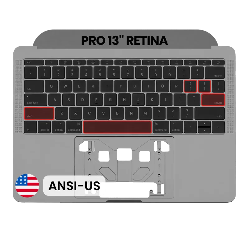 Top case s klávesnicí (americké rozložení ANSI) pro MacBook Pro 13" A1708 (2016-2017) (originál, nový) (vesmírně šedá)