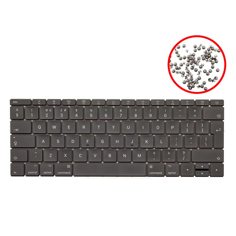 Klávesnice s podsvícením a šroubky pro MacBook Pro 13" A1708 (2016-2017) (UK anglická)