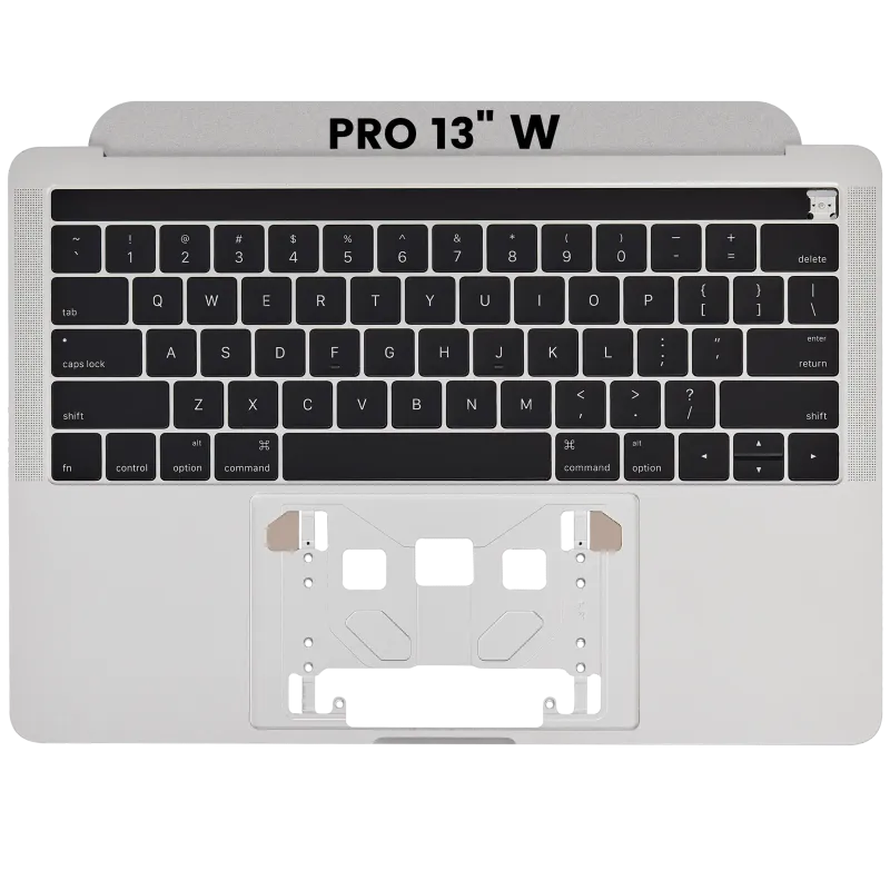 Top case s klávesnicí (americké rozložení ANSI) pro MacBook Pro 13" A1706 (2016-2017) (originál z vyřazeného zařízení, stav A) (stříbrná)