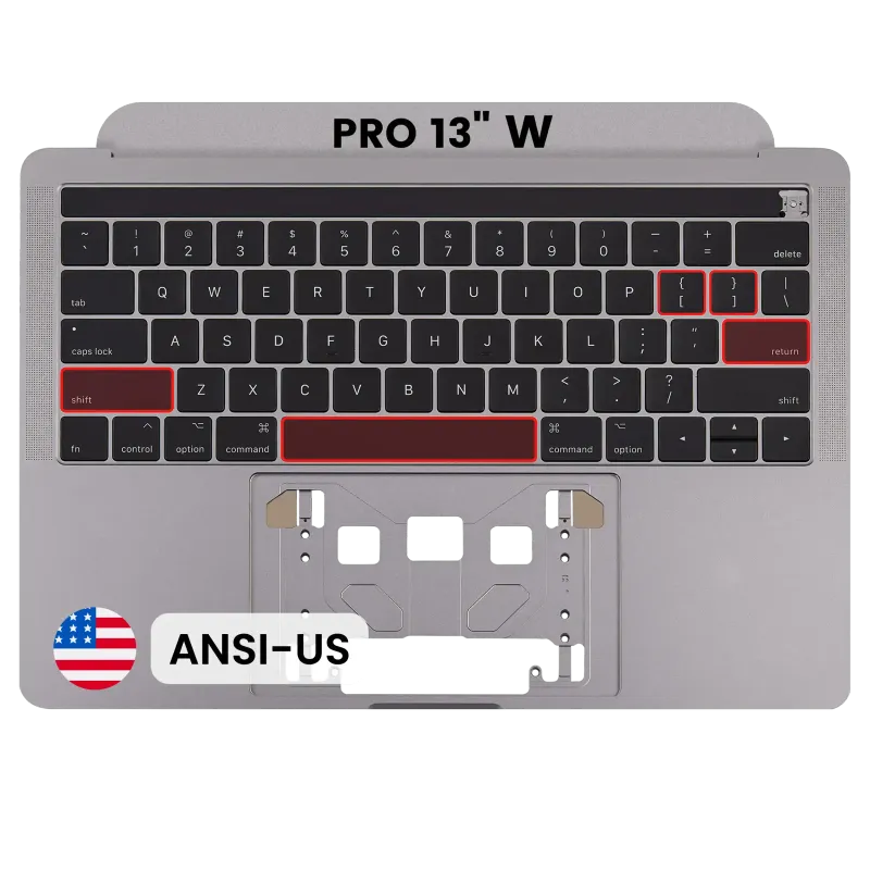 Top case s klávesnicí (americké rozložení ANSI) pro MacBook Pro 13" A1706 (2016-2017) (originál, nový) (vesmírně šedá)
