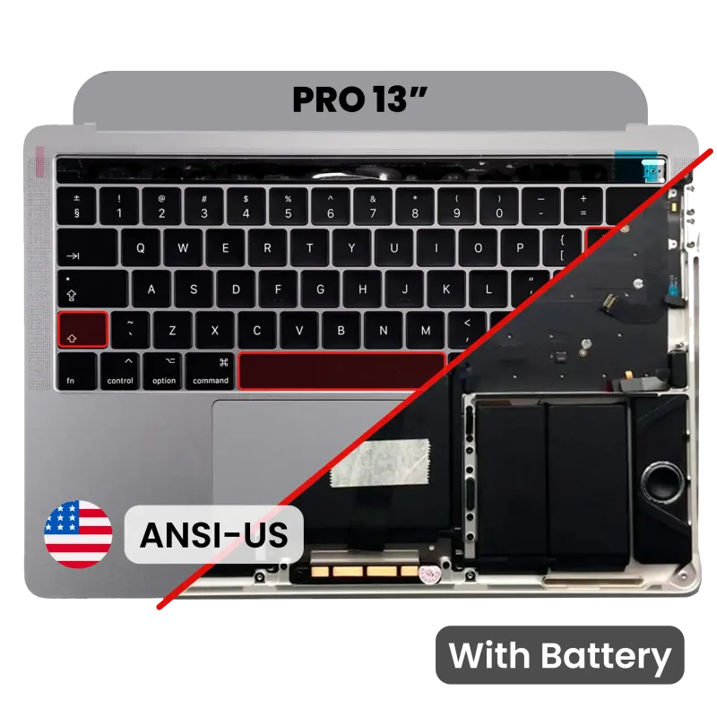Top case s baterií a klávesnicí (americké rozložení ANSI) pro MacBook Pro 13" A1706 (2016-2017) (vesmírně šedá)