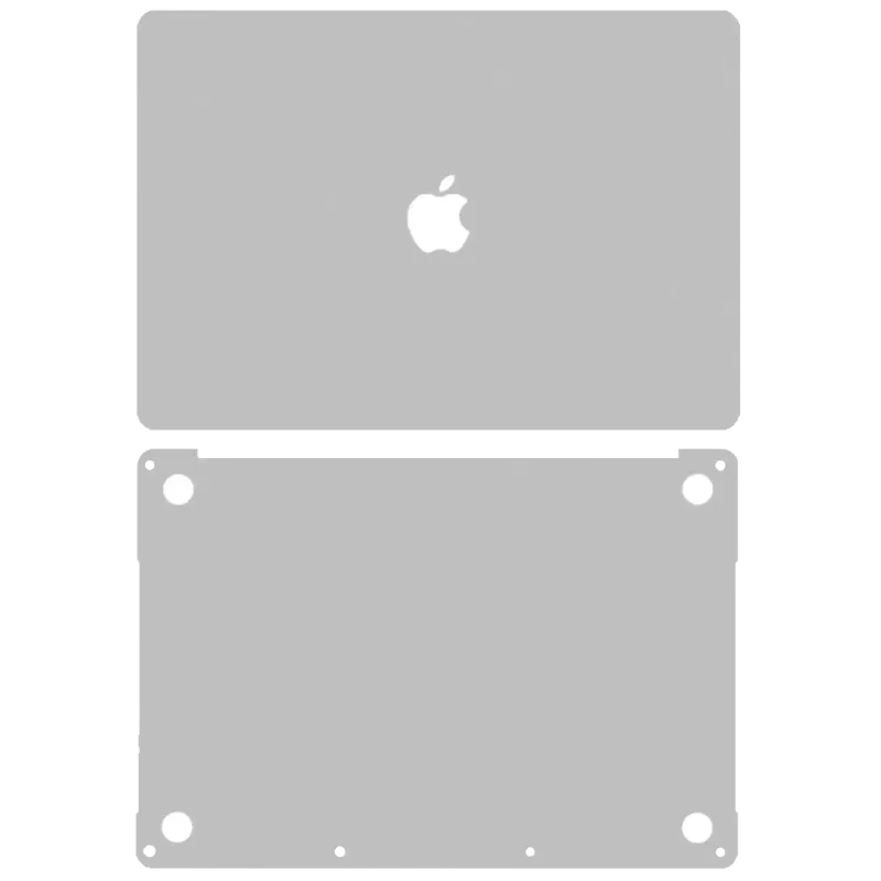 2v1 (Top, Bottom) Skin pro MacBook Pro 13" A1708 (2016) (stříbrná)
