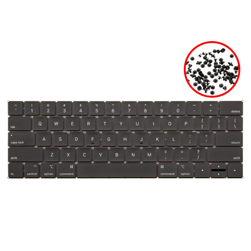 Klávesnice s podsvícením a šroubky pro MacBook Pro 13" / Pro 15" A1989 / A1990 (2018-2019) (US anglická)