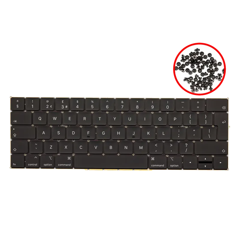 Klávesnice s podsvícením a šroubky pro MacBook Pro 13" / Pro 15" A1989 / A1990 (2018-2019) (UK anglická)