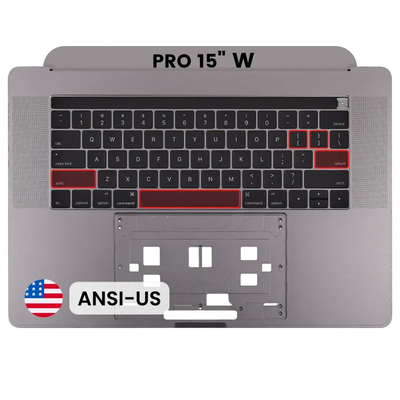 Top case s klávesnicí (americké rozložení ANSI) pro MacBook Pro 15" A1707 (2016-2017) (originál, nový) (vesmírně šedá)