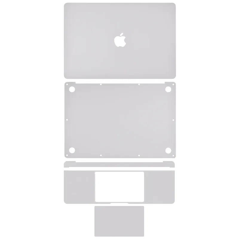 4v1 (Top, Bottom, Keyboard, Trackpad) Skin pro MacBook Pro 15" A1990 (2018-2019) / A1707 (2016-2017) (stříbrná)